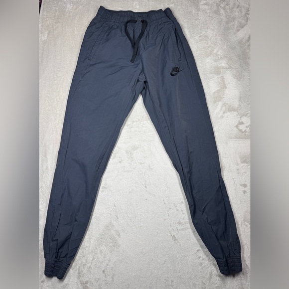 Nike Men’s Grey Blue Tapered Elastic Drawstring Waist Athletic Joggers Small - Picture 1 of 16